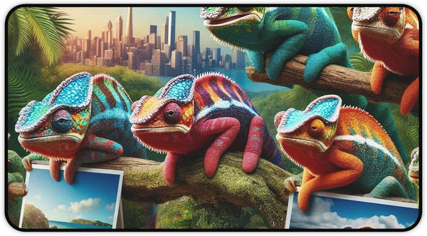 GENERIC Vibrant Chameleon Photoshoot Desk Mat with Colorful Changing Backgrounds
