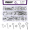 Swpeet 116Pcs 58 Set Carbon Steel Eye Bolt Screw with Nut Assortment Kit, Screw Eyes for Ornaments, Toys, Craft Gifts