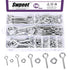 Swpeet 116Pcs 58 Set Carbon Steel Eye Bolt Screw with Nut Assortment Kit, Screw Eyes for Ornaments, Toys, Craft Gifts