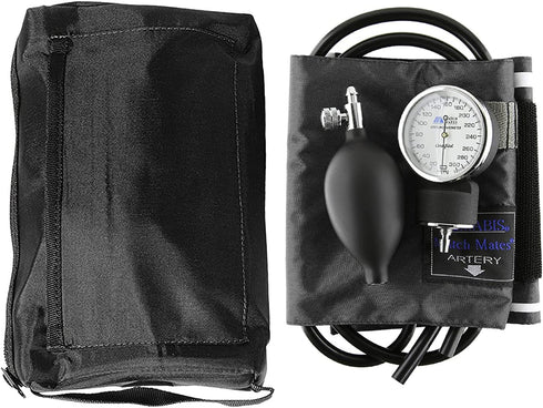 MABIS Blood Pressure Cuff and Dual Head Stethoscope Kit, Home Sphygmomanometer with Calibrated Nylon Cuff, Professional