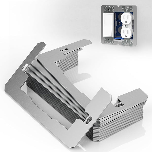 Wall Plate Spacer, Flush Fit Device Leveling Plates for Wall Outlet Repair, 15 Pcs Silver Receptacle Spacers