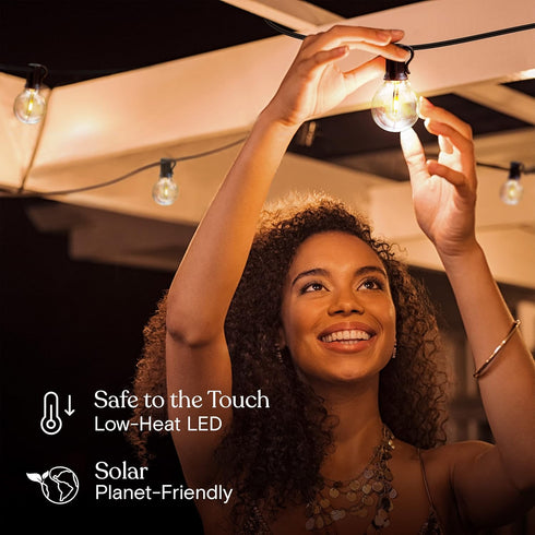27 Commercial Bulbs 1W, Brightech Ambience Pro Solar Powered LED Outdoor String Lights - Ft Waterproof Patio Lights