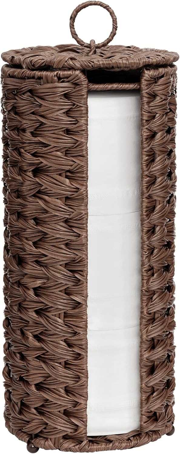 GRANNY SAYS Toilet Paper Storage Basket with Lid, Toilet Paper Holder Stand,