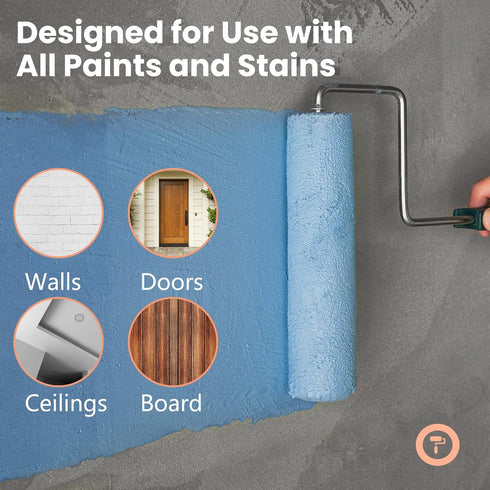 Mister Rui Paint Rollers, 6 Pack - 9 Inch Microfiber Covers for Painting Walls and Supplies