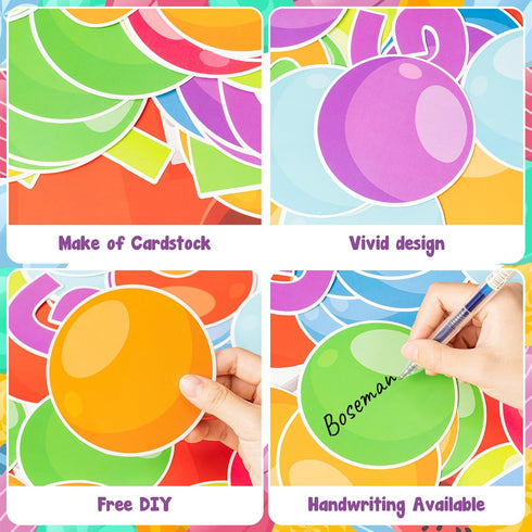 WATINC 105Pcs Back to School Gumball Machine Cutouts, Colorful Bubble Gumballs Bulletin Board Decoration Set