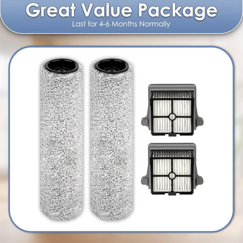 MIBUMIKI 2, Detachable(4 S7 S7 S6 Version Pices) Pro Brush Rollers and HEPA Filters Compatible With Tineco Floor One