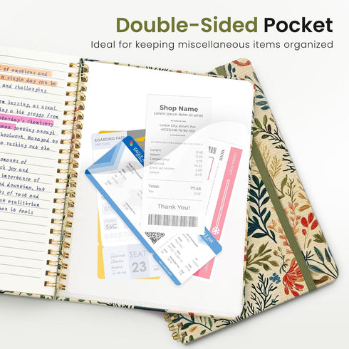 A5 140 (5.8" 8.3"), ZOTIA Lined Spiral Journal for Women, Cute Hardcover College Ruled Notebook for Work, School & Note