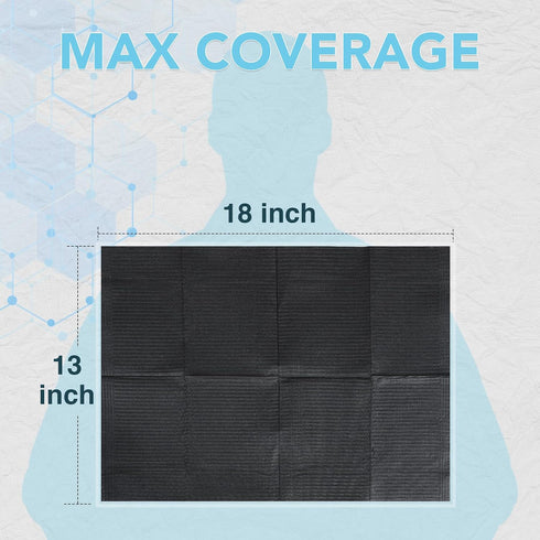80 Pack 13"x18", 3-Ply Disposable Dental Bibs Waterproof Tattoo Bibs Sheet for Nail Salon, Dental Clinic, Feeding