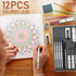 Four Candies Metal Mechanical Pencil Set, 3PCS 0.5, 0.7, 0.9MM & 2PCS 2MM Pencils with 420PCS Leads for Drawing (Silver)