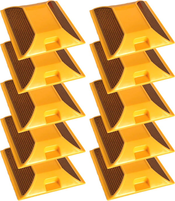 Road Reflectors Pack of 10 | 4 by 4 inch Street Pavement