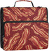 Fisyme 3 Fried Bacon Cartoon Zipper Binder Ring with Zipper and Shoulder Strap Large Capacity Multi-Pocket Binder