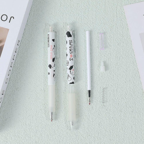 Kawaii 6Pcs 0.5mm Black Ink Retractable Gel Pens - Office School Supplies for Journaling and Notetaking
