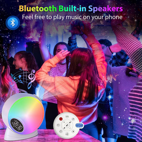12 1 15 Galaxy Projector for Bedroom, in Star Projector Night Light Bluetooth Speaker, White Noise Planetarium