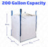 200-Gallon 2200 lbs, DURASACK Heavy Duty Builder's Bulk Bags White Woven Polypropylene Contractor Trash Bags for Demo
