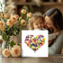Quilling Card 3D Color Unique Handmade Art - Design Greeting Card for Christmas Birthday Anniversary (Rose Heart)