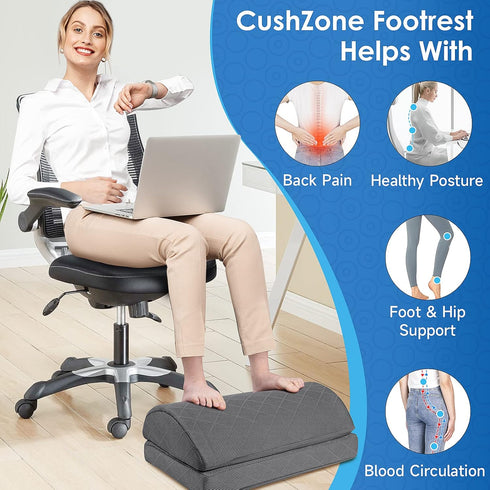Foot Rest for Desk & Gaming Accessories, Comfortable Footrest with 2 Adjustable Heights & Removable Cover, Office Desk