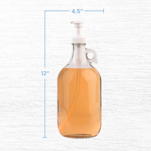 64 oz kitchentoolz Half Gallon Glass Laundry Detergent Dispenser with Pump, Large Liquid Laundry Soap Dispenser Jug