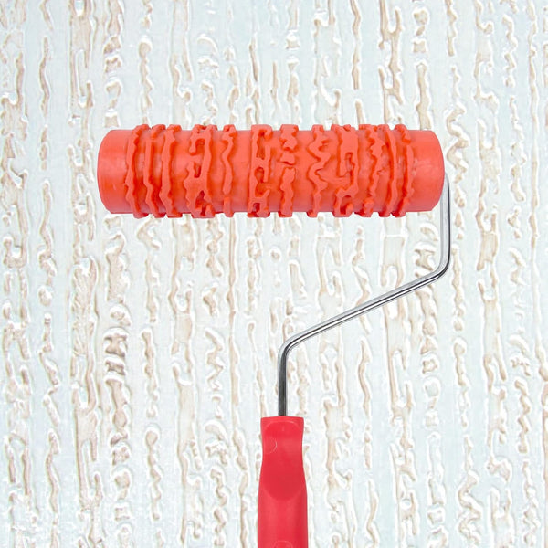 7'' Patterned Paint Roller for Wall Decoration, Classic Brick Embossing Texture Rubber Roller, DIY Paint Art Tool for