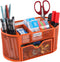 EasyPAG Desk Organizer - Multi-functional Mesh Desktop Caddy with Drawer for Office Supplies, Orange