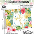 50 Summer 4 6 Inch Whaline Pcs Hawaiian Thank You Cards Tropical Flowers Leaves Greeting Cards with Envelopes Stickers
