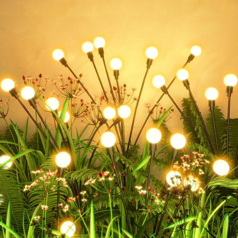 2 Pack Solar Lights Outdoor Waterproof for Yard Patio Garden Decor, Solar Powered Firefly Garden Lights