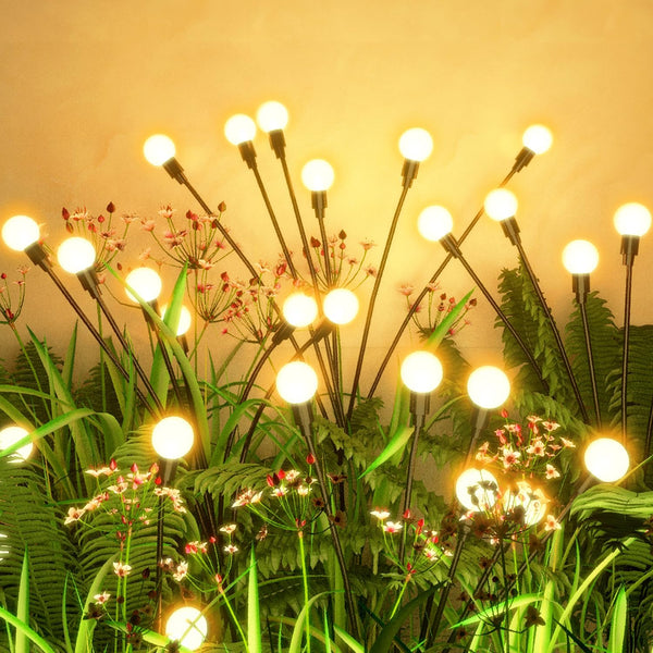 2 Pack Solar Lights Outdoor Waterproof for Yard Patio Garden Decor, Solar Powered Firefly Garden Lights