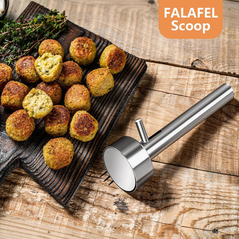 Seqiuay (4cm) Falafel Scoop Maker, Stainless Steel Falafel Press Mold, Easy to Use and Clean, Non-Stick Meatball Press