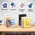 Desk Organizer, Acrylic File Sorter, 4 Section Clear Desktop Holder for Office Mail, Letters, Electronics, Makeup