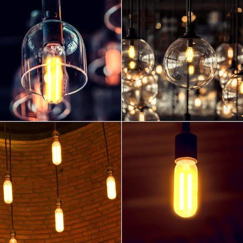 Sunco Lighting 6 Pack 5W=40W Dusk to Dawn Outdoor T10 Light Bulbs, 2700K Soft White, E26 Base, 450 Lumens
