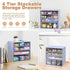Desk Organizer with 9 Drawers - 4 Tier Plastic Stackable Storage for Office, Makeup Organizer (Purple)