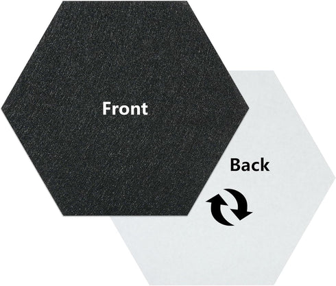 Vienrose Hexagon Felt Bulletin Board Self Adhesive Pin Board Wall Decoration Tiles with 35 Push Pins for Office Home and School, Black 8 Pack by Vienrose