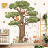 decalmile Woodland Animals Large Tree Wall Stickers Forest Animal Fox Rabbit Hedgehog Wall Decals Kids Room Baby