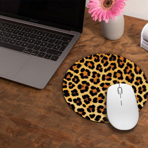 Mouse Pad and Coffee Coaster, Non-Slip Rubber Gaming Mouse Pad, Leopard Print
