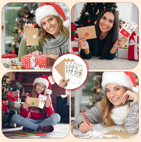 50 Sets 4 6 Tenceur Christmas Employee Thank You Gift Card Holder with Envelopes Stickers Money and Gift Card Sleeves