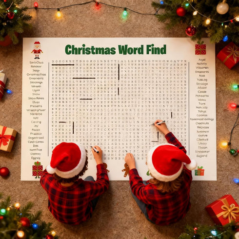 Generic 36"X24" Jumbo Christmas Word Search Poster Giant Wall Game, Large Word Find Activity Poster,Interactive