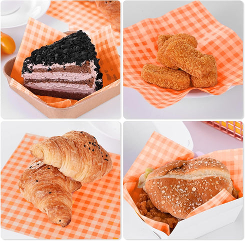 SUCCEFORT 100 7x7 Inch, Pieces Wax Paper Sheets Food Basket Liners Deli Wax Paper Sheets for Wrapping Bread Sandwiches