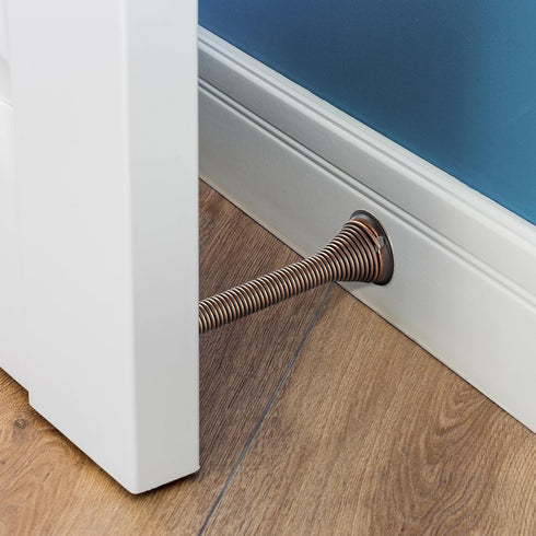 Ravinte Door Stoppers, 48 Pack Spring Door Stops with Rubber Bumper, Oil Rubbed Bronze for Bottom of Door