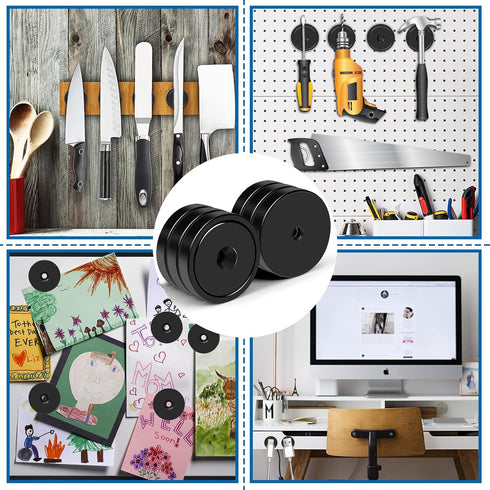 110 lb+ Pack 6 LOVIMAG Magnets with Holes, Waterproof Strong Neodymium Cup Disc Magnets with Screws for Wall Mounting