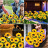 3 Pack 9 KOOPER Solar Lights Outdoor Garden Decor - Upgraded with Sunflower Lights, Waterproof Solar Outdoor Lights