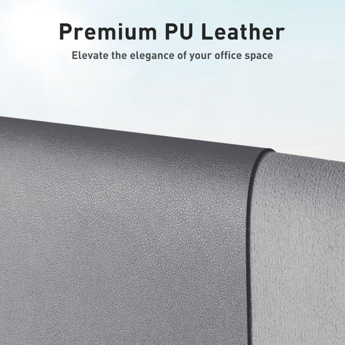 Leather Desk Pad Protector,Mouse Pad,Office Desk Mat, Non-Slip PU Leather Desk Blotter,Laptop Desk Pad,Waterproof Desk Writing Pad for Office and Home (36" x 17", Light Grey) by Aothia