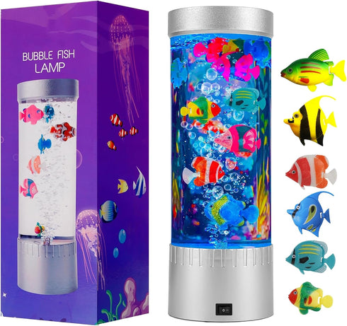 Bubble Fish Lamp, LED Aquarium Sensory Light, 1ft Colorful Bubble Tube for