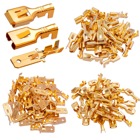Twidec 150PCS 6.3mm Male Female Spade Connector, Quick Splice Crimp Terminals for Electrical Wiring