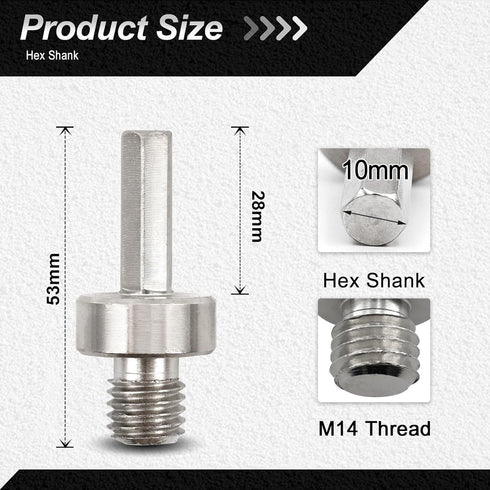 Core Drill Bit Adapter - 2pcs 5/8''-11 Thread to 3/8'' (10mm) Hex Shank for Electric Hand Drill