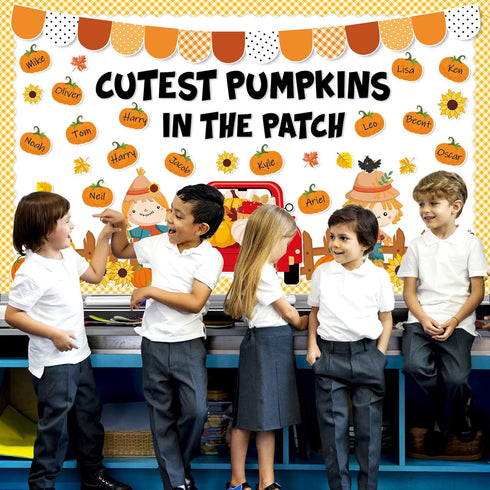 gisgfim Fall Classroom Bulletin Board Decorations Set, Autumn Cutest Pumpkins in The Patch Cutouts for School Home Decor