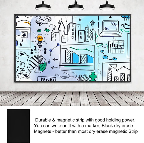 Dry Erase Magnetic Sheet, 11.7 Inch x 8 Inch, Black, 2 Pack Magnetic Board