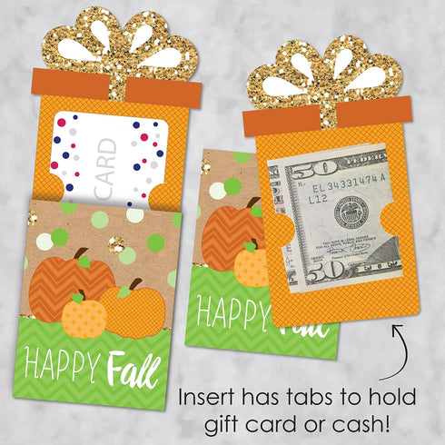 Set 8 Big Dot of Happiness Pumpkin Patch - Fall, Halloween or Thanksgiving Party Money and Gift Card Sleeves - Nifty
