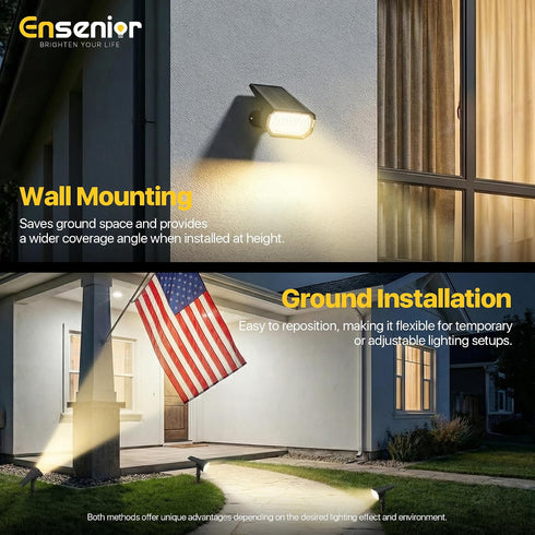 56 3000K IP65 4 Pack Ensenior Solar Spotlights Outdoor, LEDs Brightness Adjustable LED Solar Garden Lights, Halloween