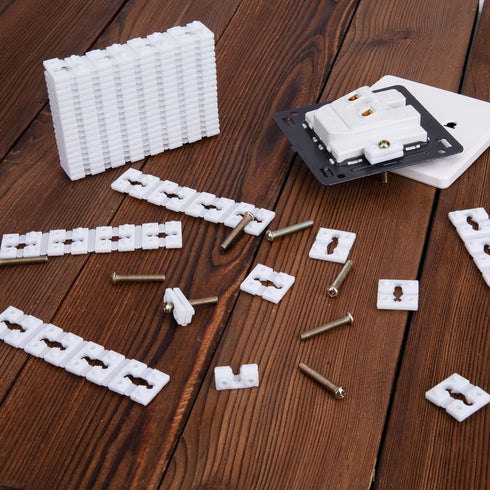 96 Pcs Switch and Receptacle Spacer for Loose Outlet Plug Fix, Electrical Extender Outlet Shims with Screws