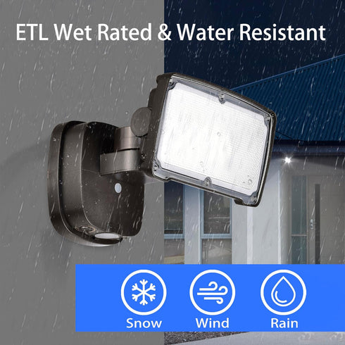 26W 1 Flood Lights Outdoor, CCT Integrated LED Security Light Fixture, Head Exterior LED Outdoor Light with Dusk