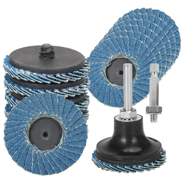9Pcs 2 Inch Quick Change Sanding Discs, High Density Zirconia Die Grinder Flap Disc with 1Pc Disc Pad Holder